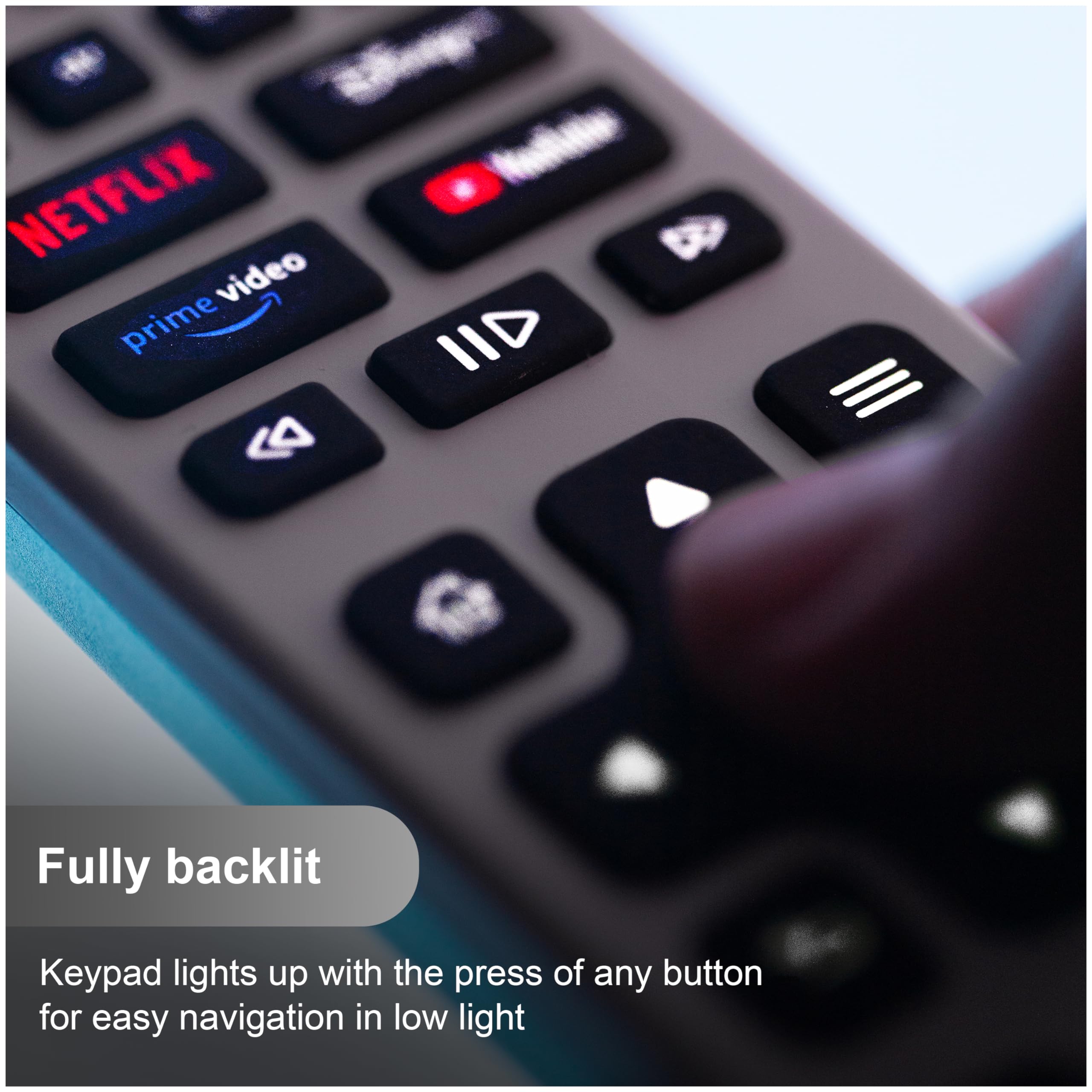 GE Rechargeable TV Remote Control, Universal Remote Control, Backlit Buttons, Samsung TV Remote Control Replacement for Smart TVs, Apple TV, Sony, Roku Replacement Remote, LG TV, 4-Device, 80984 - Image 4