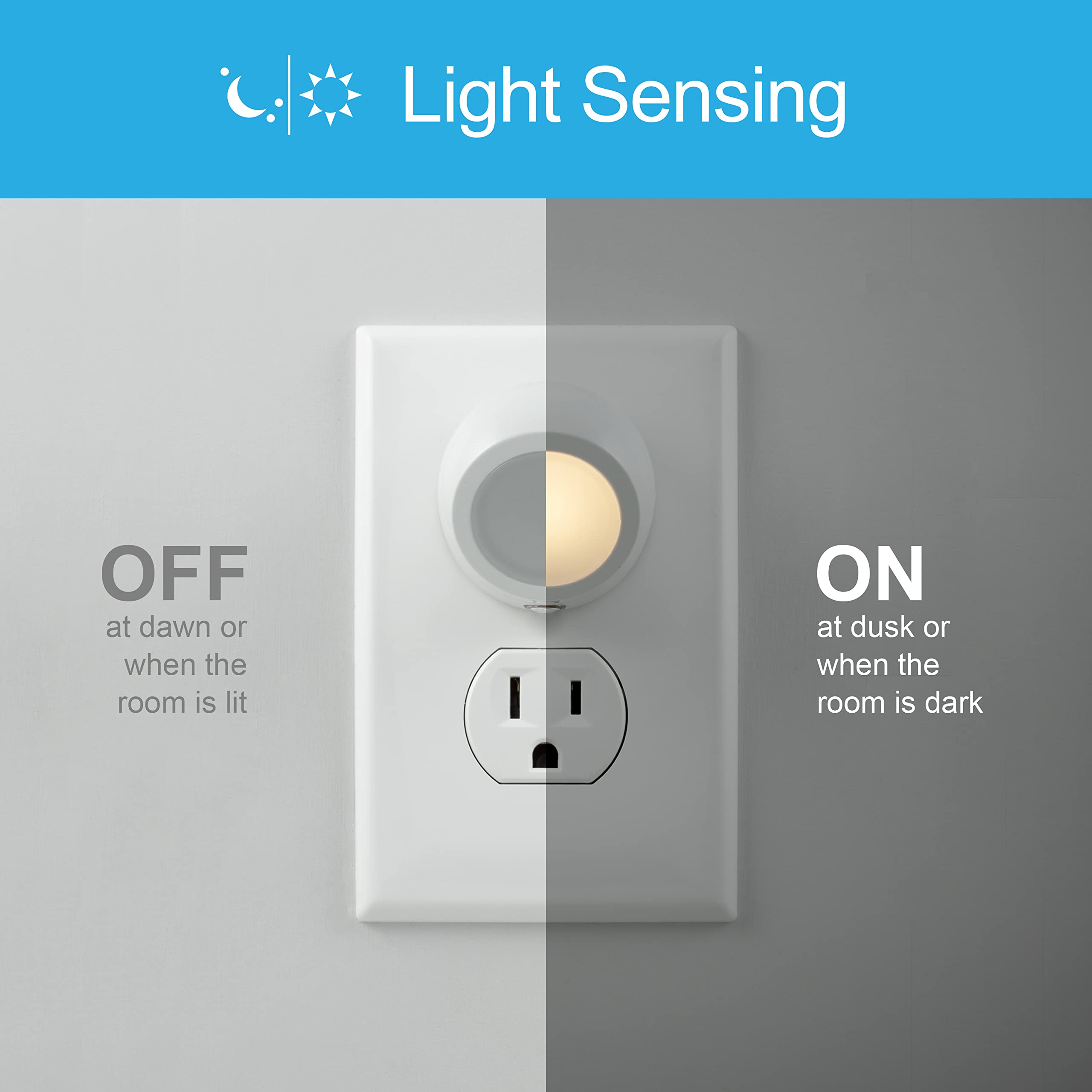 GE Rotating Plug in Night Light, Home Decor, Apartment Essentials, LED Lights for Bedroom, Ambient Lighting, Dusk to Dawn Sensor, Nightlight, Bathroom, Dorm Room, 2 Pack 31533 - Image 3