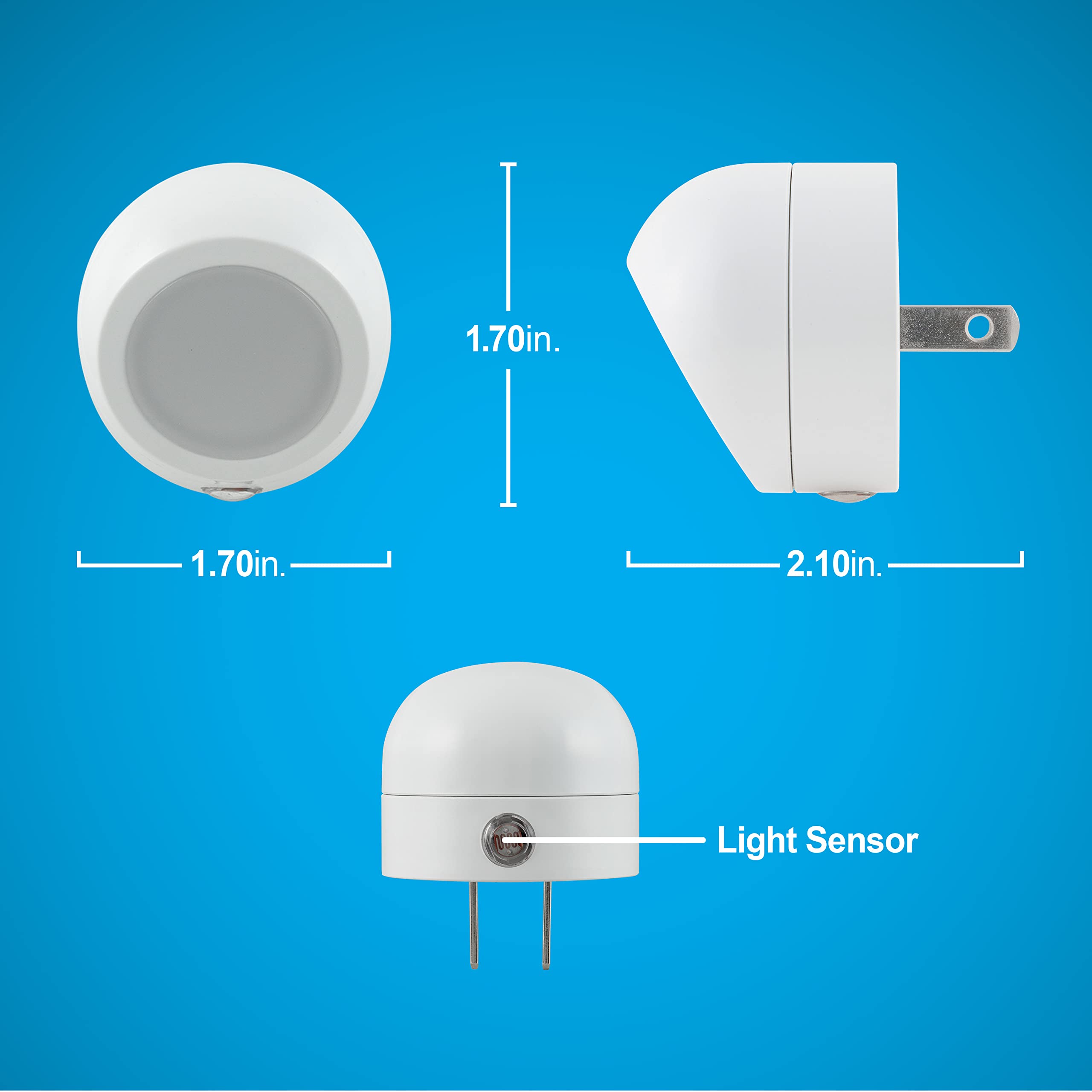 GE Rotating Plug in Night Light, Home Decor, Apartment Essentials, LED Lights for Bedroom, Ambient Lighting, Dusk to Dawn Sensor, Nightlight, Bathroom, Dorm Room, 2 Pack 31533 - Image 5
