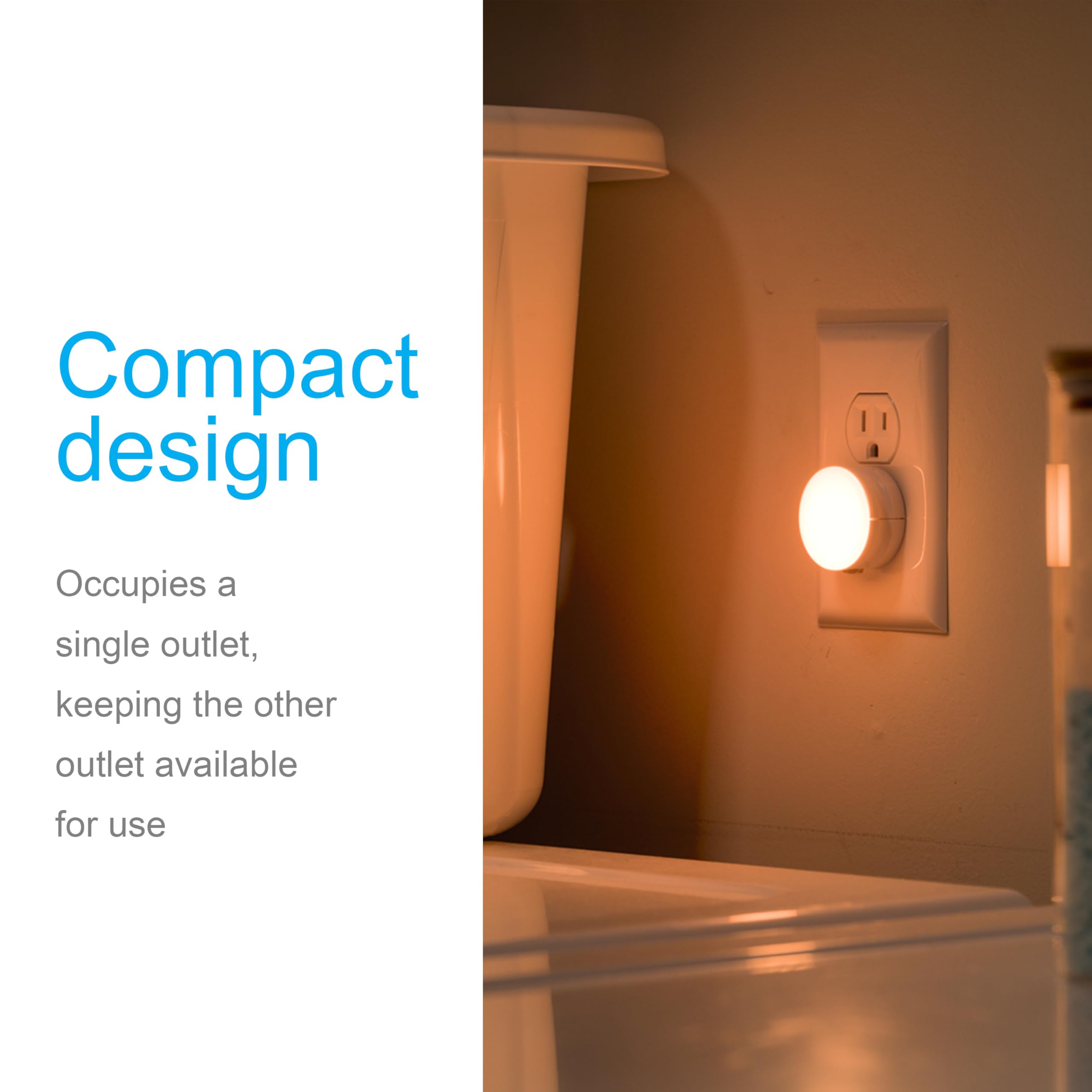 GE SleepLite LED Night Light, 4 Pack, Dusk-to-Dawn Sensor, Sleep Light, Dim Light, Warm Amber, Compact, Ideal for Bedroom, Nursery, Bathroom, Hallway,45041, 4 Count - Image 4