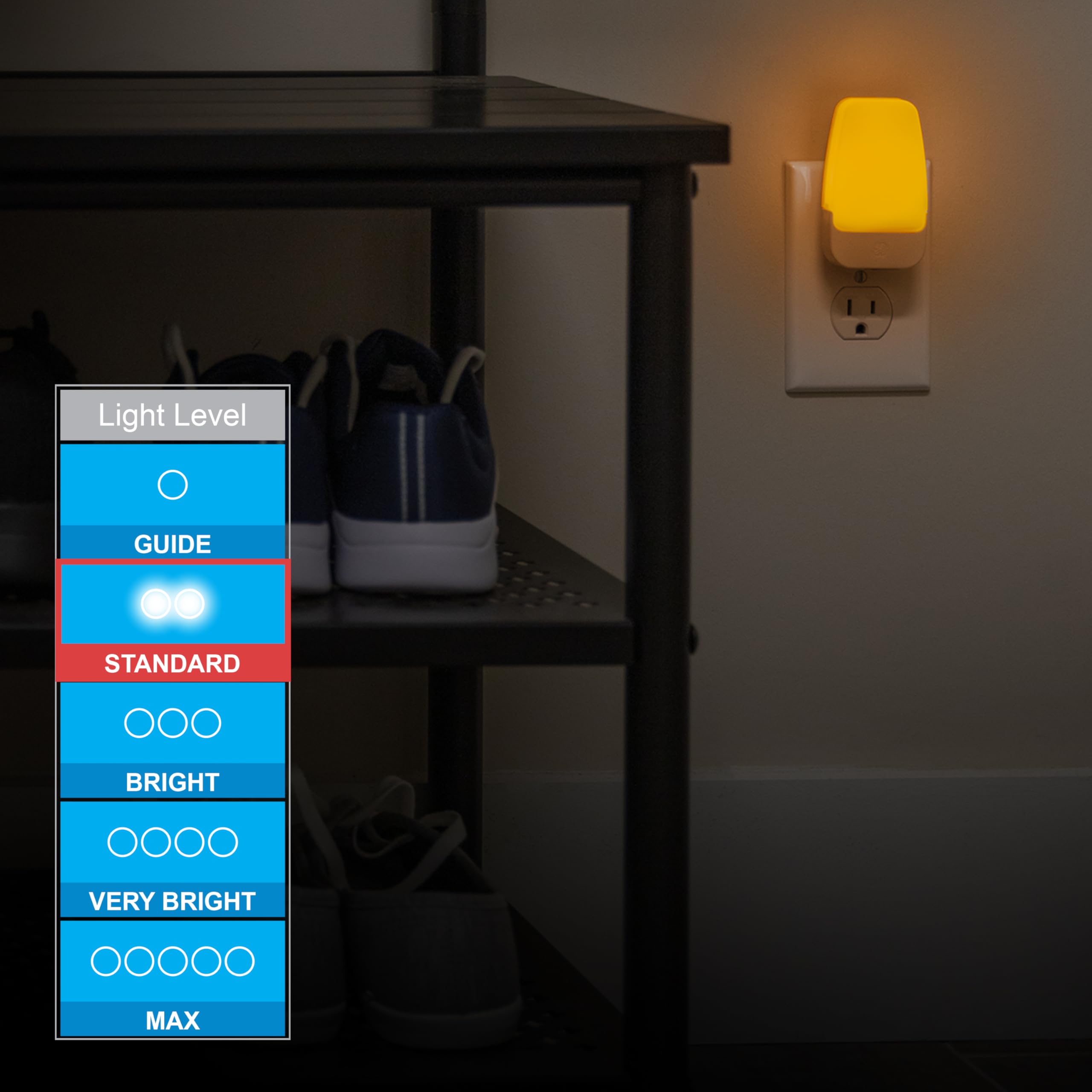 GE Sleeplite Night Lights Plug Into Wall, Dusk to Dawn Sensor, Ambient Lighting, Sleep Aid, Bathroom Décor, LED Lights for Bedroom, Apartment Essentials, Smart Home,76135, Amber, 2 Pack - Image 4