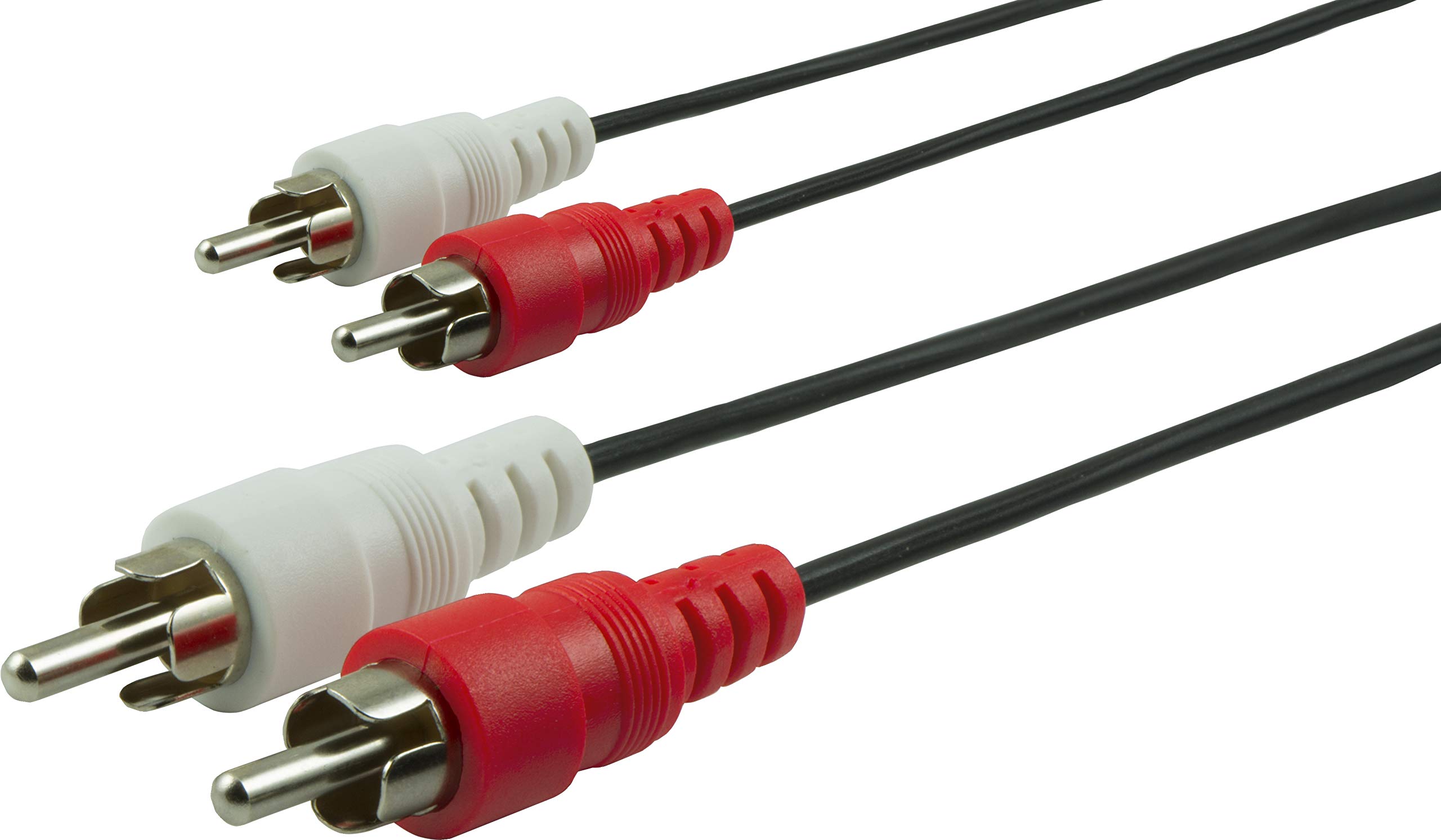 GE Stereo Audio Cable, 6ft. RCA Style Plugs 2-Male to 2-Male, for TV, VCR, DVD, Satellite, and Home Theater Receivers, 33571 - Image 2