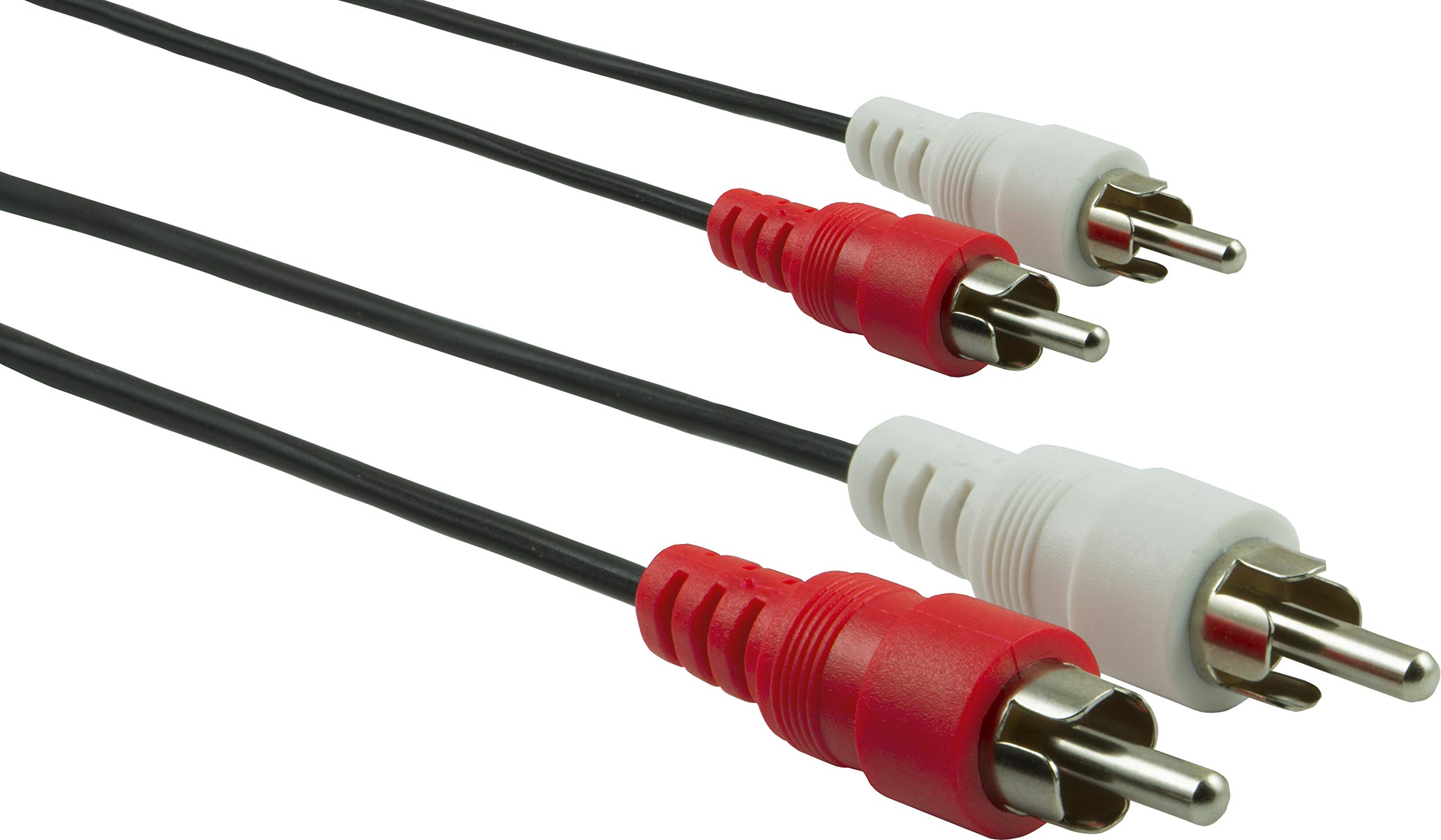 GE Stereo Audio Cable, 6ft. RCA Style Plugs 2-Male to 2-Male, for TV, VCR, DVD, Satellite, and Home Theater Receivers, 33571 - Image 3