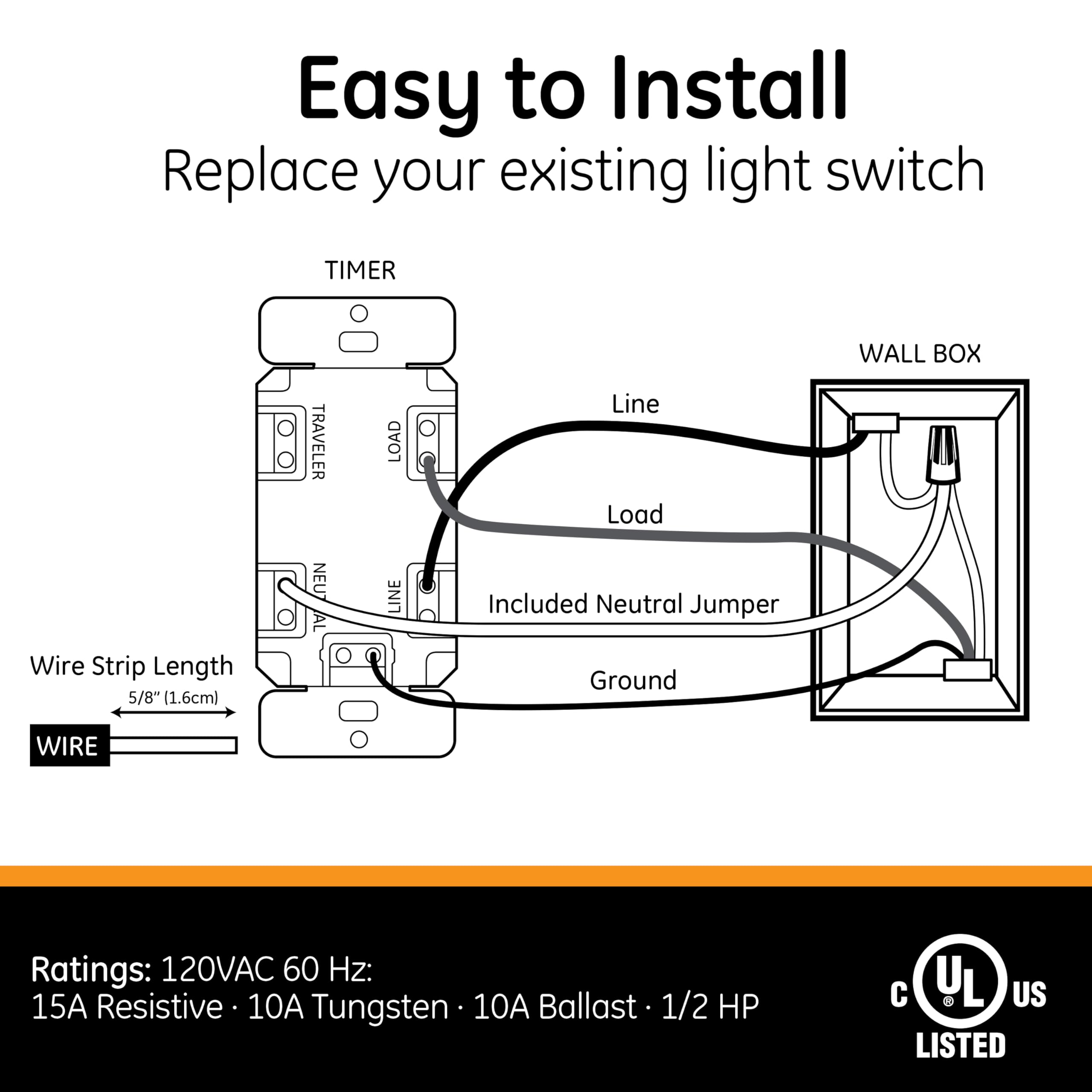 GE SunSmart 7-Day In-Wall Digital Timer Switch, Auto Sunrise/Sunset, Weekly Programmable, Security, Countdown, Single-Pole/3-Way, Neutral Wire Required, White or Light Almond, 32787 - Image 6