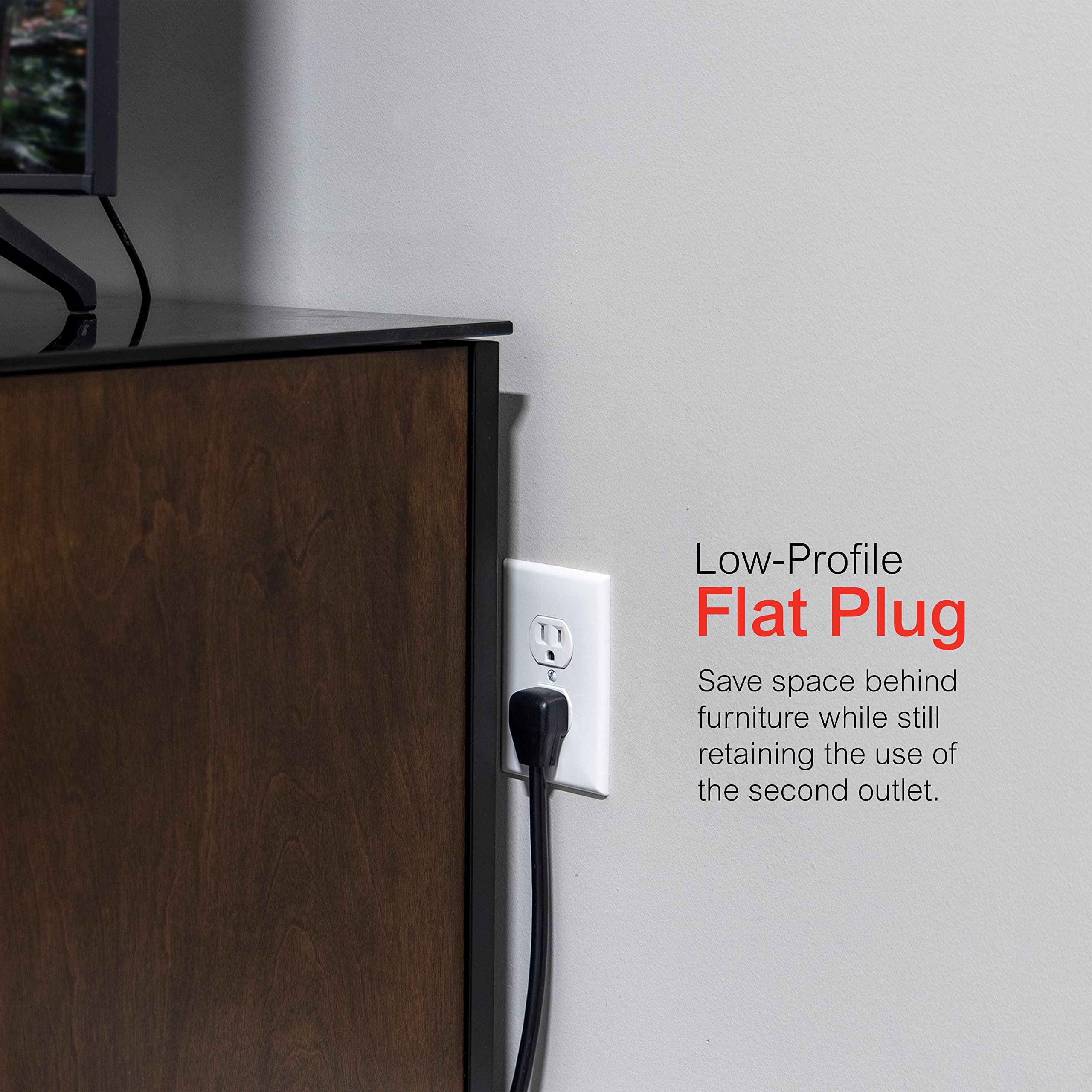 GE Home Electrical GE UltraPro 8 Outlet Surge Protector, 4 Ft Power Cord, 2160 Joules, Flat Plug, Power Filter, Circuit Breaker, UL Listed, Black, 34461 - Image 4
