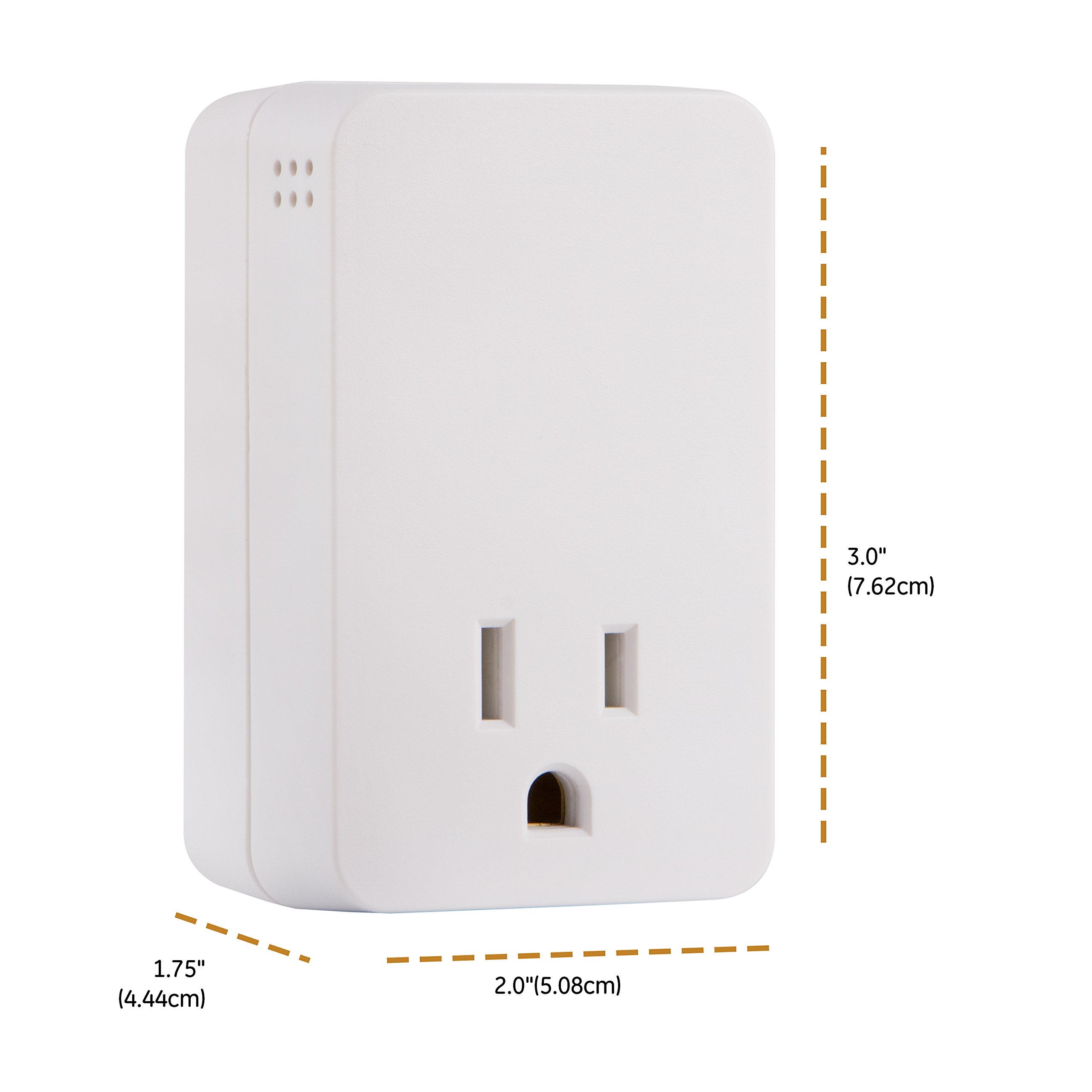 GE UltraPro Surge Protector Plug with Alarm, Outlet Extender, Plug Adapter, Appliance, Refrigerator, End of Service, 1080 Joules, Warranty, UL Listed, White, 38124 - Image 3