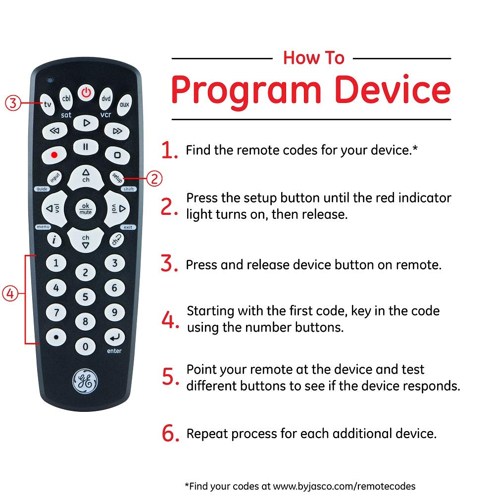 GE Universal Remote Control for Samsung, Vizio, LG, Sony, Sharp, Roku, Apple TV, TCL, Panasonic, Smart TVs, Streaming Players, Blu-ray, DVD, 4-Device, Black, 34708 - Image 4
