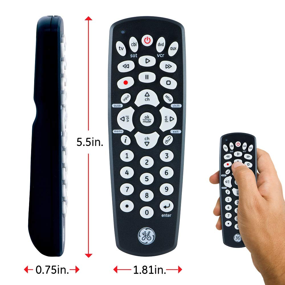 GE Universal Remote Control for Samsung, Vizio, LG, Sony, Sharp, Roku, Apple TV, TCL, Panasonic, Smart TVs, Streaming Players, Blu-ray, DVD, 4-Device, Black, 34708 - Image 5