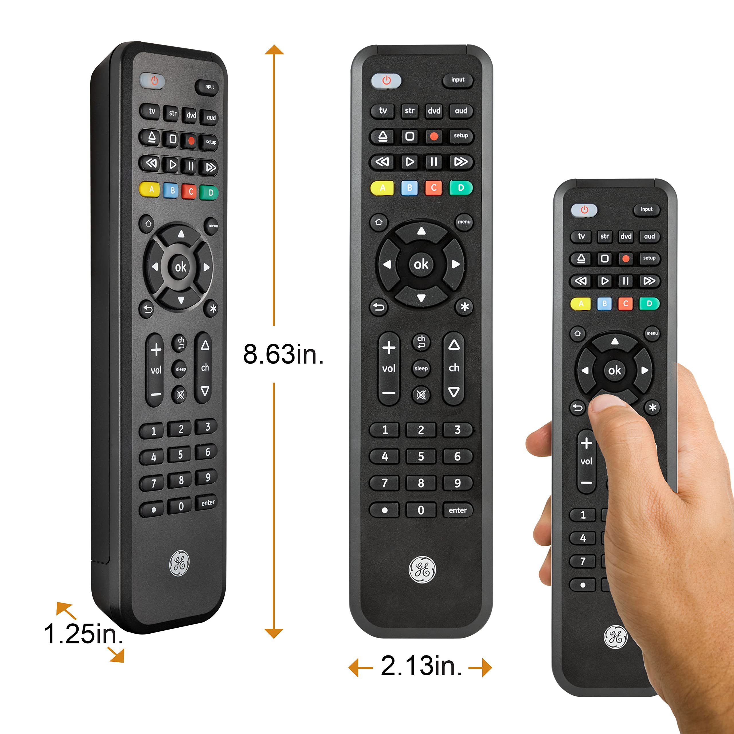 GE Universal Remote Control with Roku or Fire TV Streaming Remote Compartment, use with Samsung, Vizio, LG, Sony, Sharp, Apple TV, TCL, Smart TVs, Streaming Players, Blu-ray, DVD, 4-Device, 59046 - Image 3
