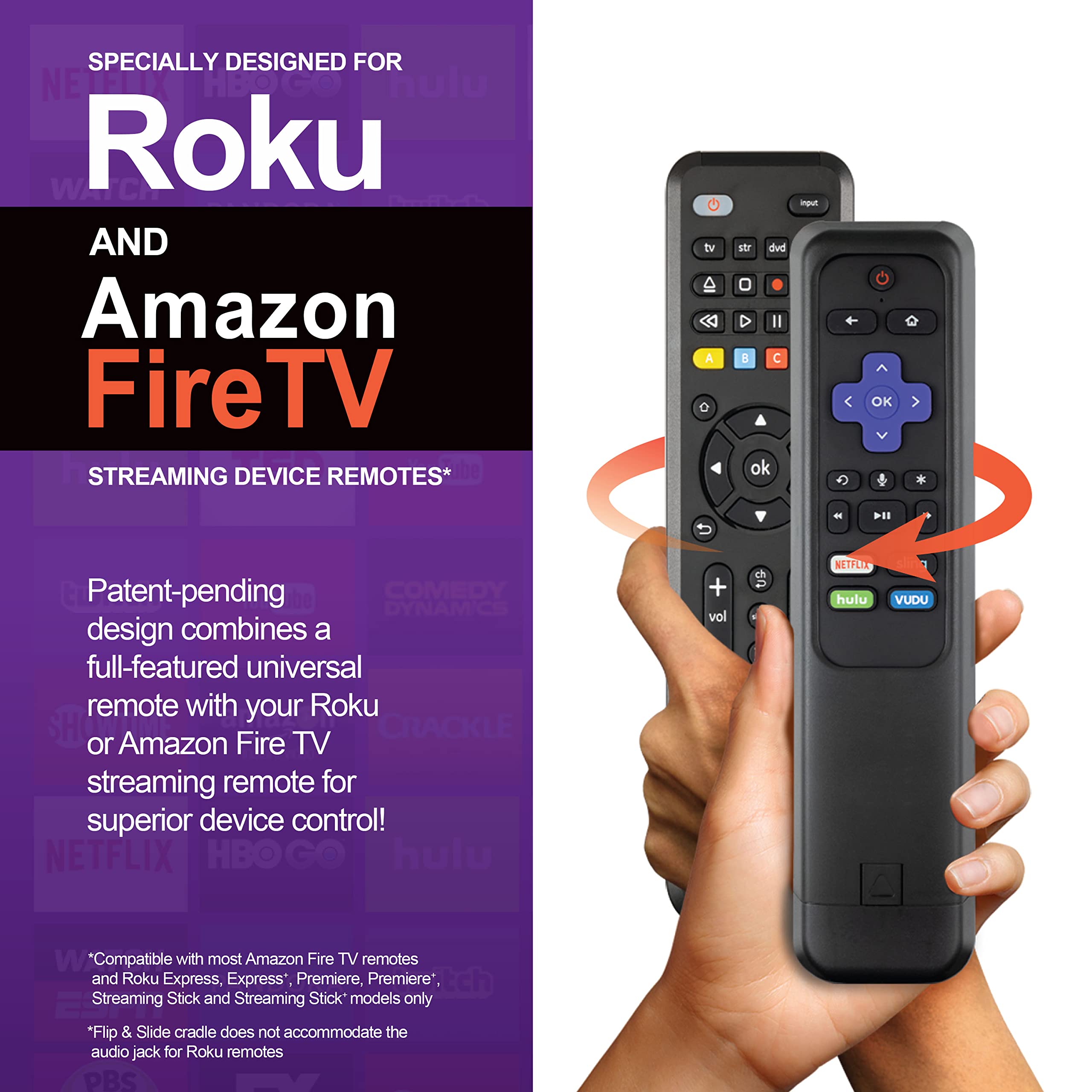 GE Universal Remote Control with Roku or Fire TV Streaming Remote Compartment, use with Samsung, Vizio, LG, Sony, Sharp, Apple TV, TCL, Smart TVs, Streaming Players, Blu-ray, DVD, 4-Device, 59046 - Image 6