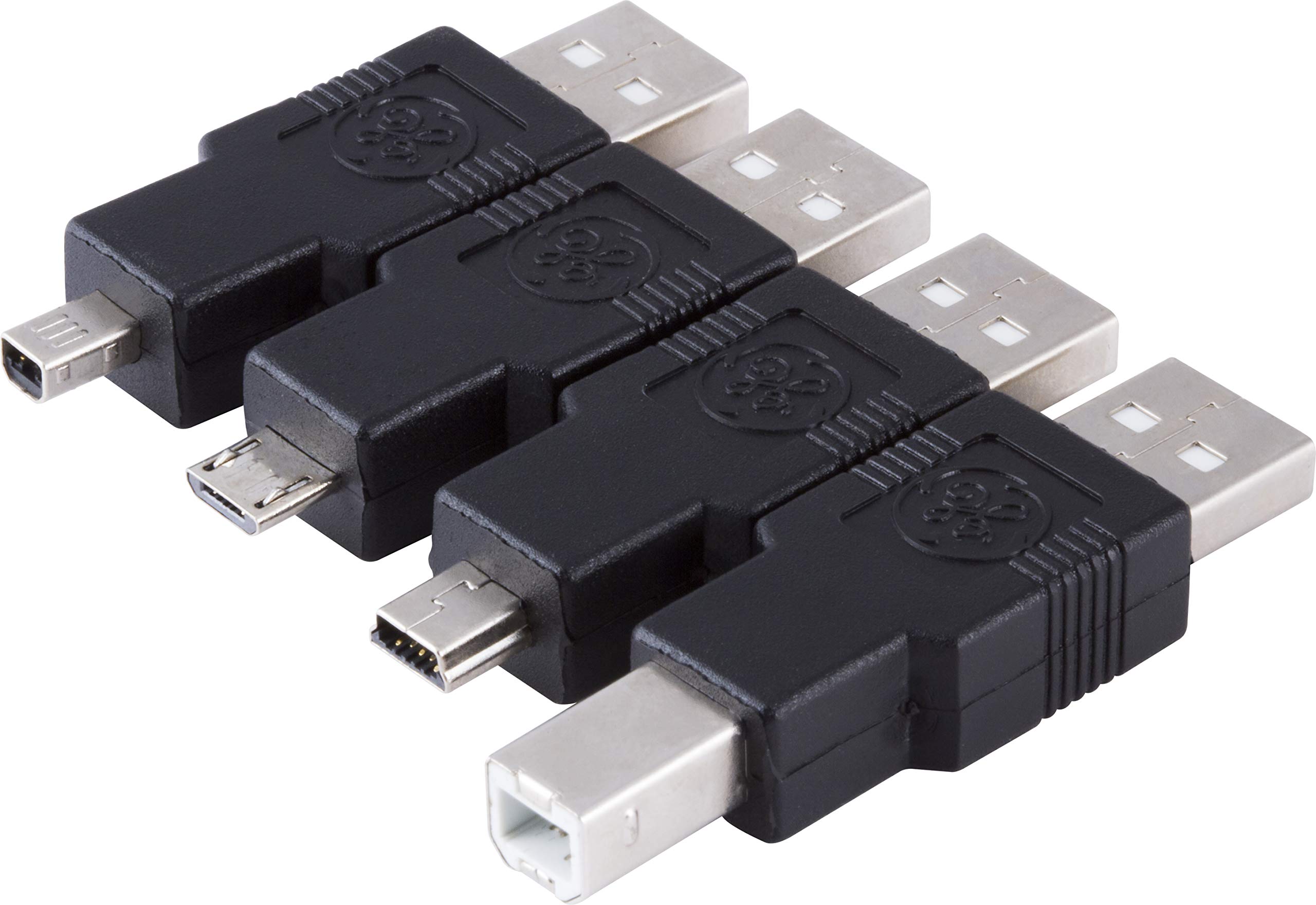 GE Universal USB 2.0 Adapter Kit, 6ft. A Male to A Female Extension Cable, 4 Adapters Included: A Male to B Male, 4 Pin, 5 Pin, A Male to Micro USB, 33758 - Image 10