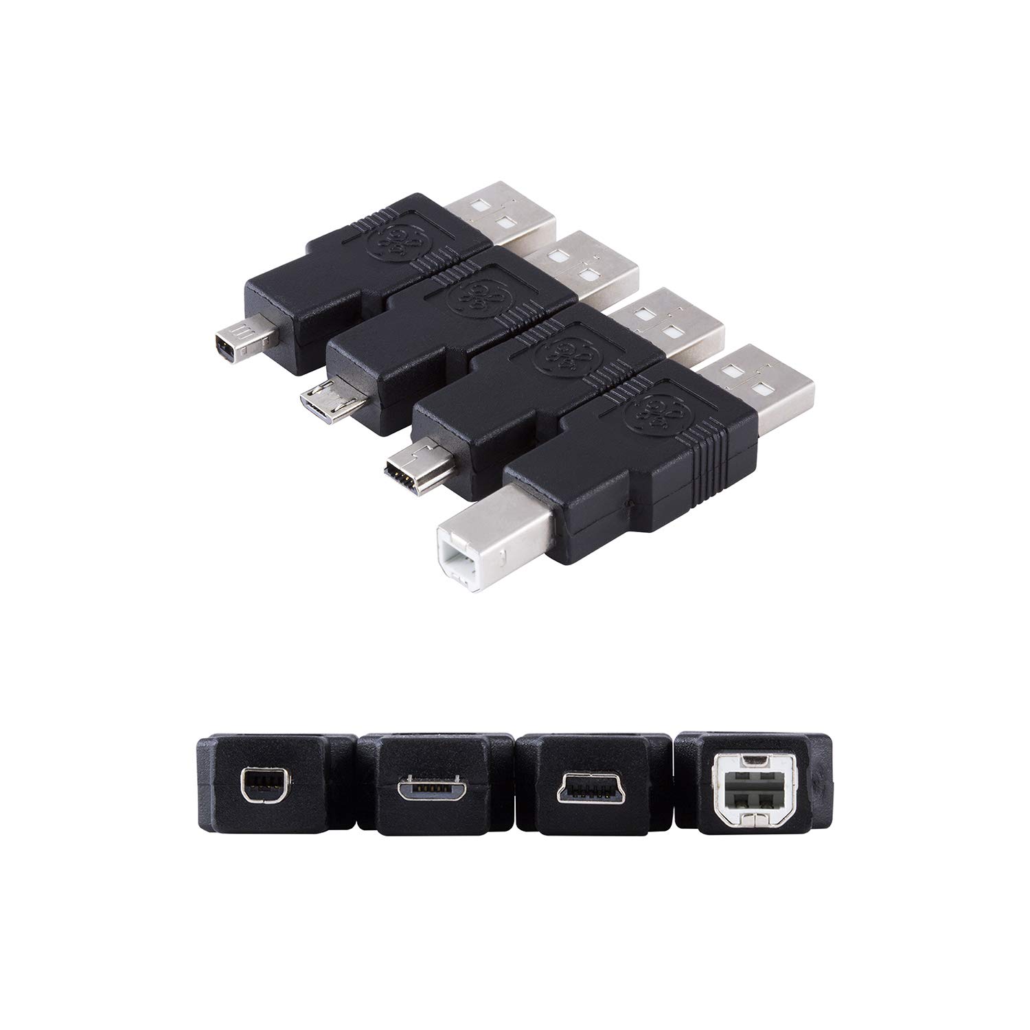 GE Universal USB 2.0 Adapter Kit, 6ft. A Male to A Female Extension Cable, 4 Adapters Included: A Male to B Male, 4 Pin, 5 Pin, A Male to Micro USB, 33758 - Image 3