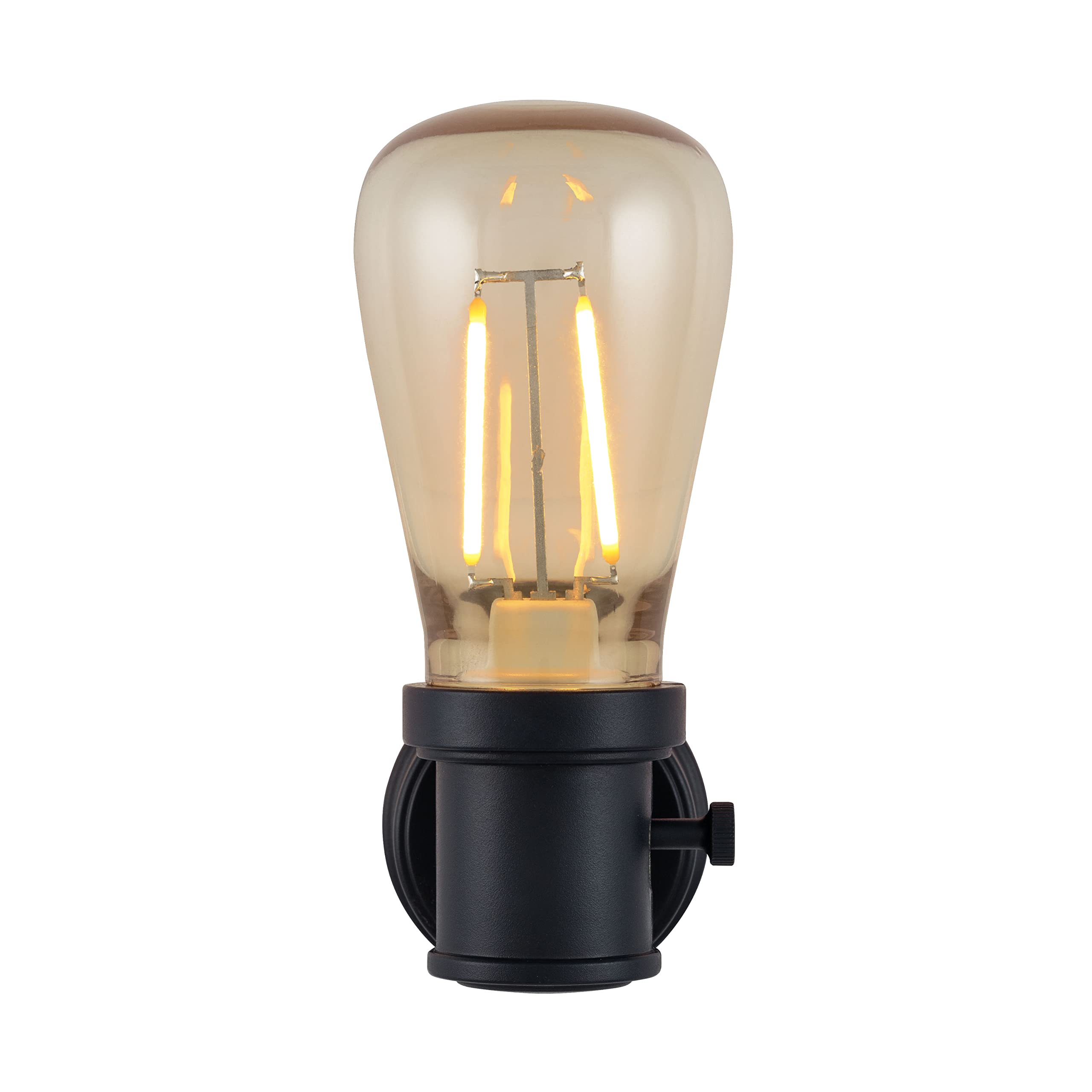 GE Vintage LED Edison Night Light, Plug-in, Dusk to Dawn Sensor, Farmhouse Decor, Mood Lighting, Home Decor, Ambient Lighting, LED Lights for Bedroom, Bathroom, Kitchen, Hallway, Black, 1 Pack, 64346 - Image 2