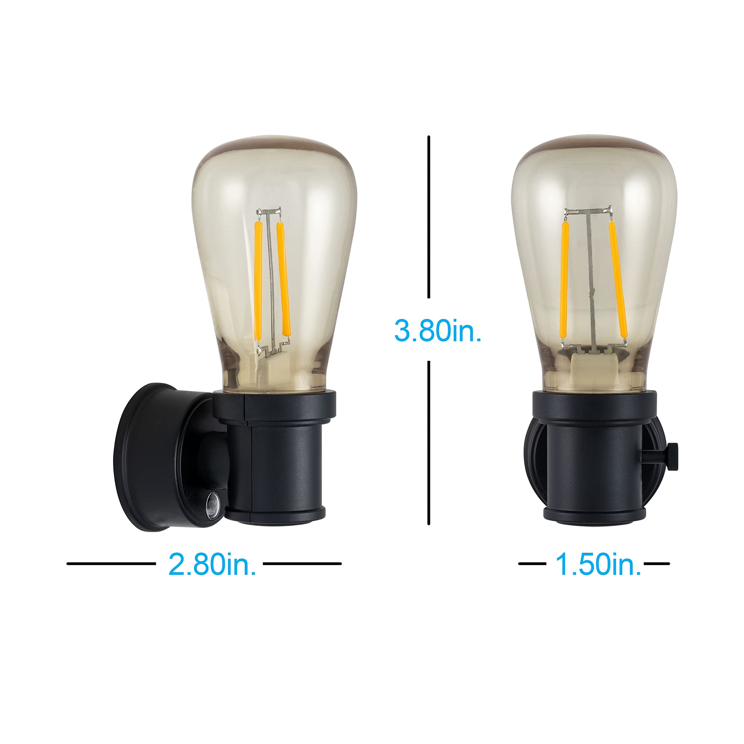 GE Vintage LED Edison Night Light, Plug-in, Dusk to Dawn Sensor, Farmhouse Decor, Mood Lighting, Home Decor, Ambient Lighting, LED Lights for Bedroom, Bathroom, Kitchen, Hallway, Black, 1 Pack, 64346 - Image 5