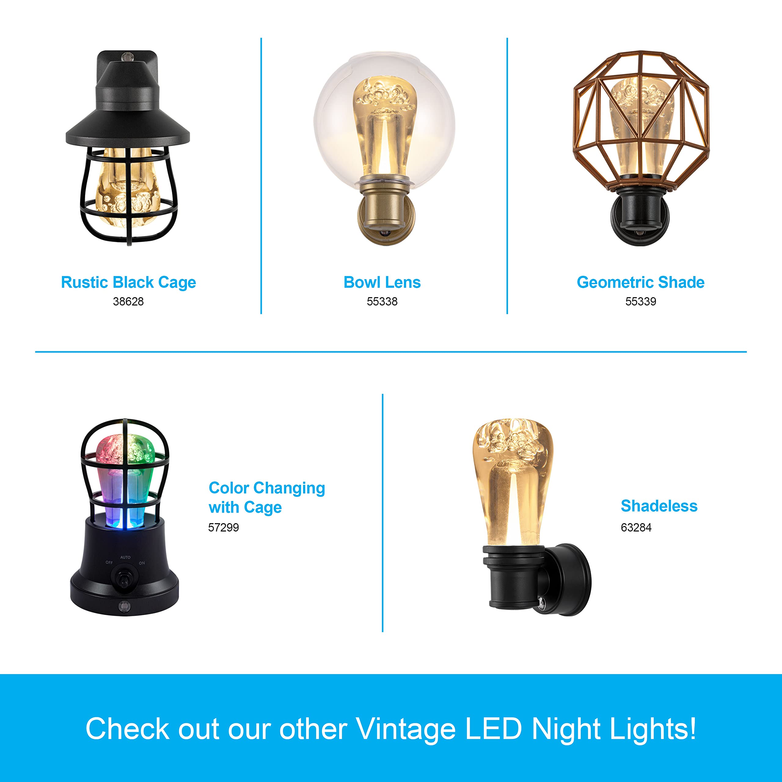 GE Vintage LED Edison Night Light, Plug-in, Dusk to Dawn Sensor, Farmhouse Decor, Mood Lighting, Home Decor, Ambient Lighting, LED Lights for Bedroom, Bathroom, Kitchen, Hallway, Black, 1 Pack, 64346 - Image 7