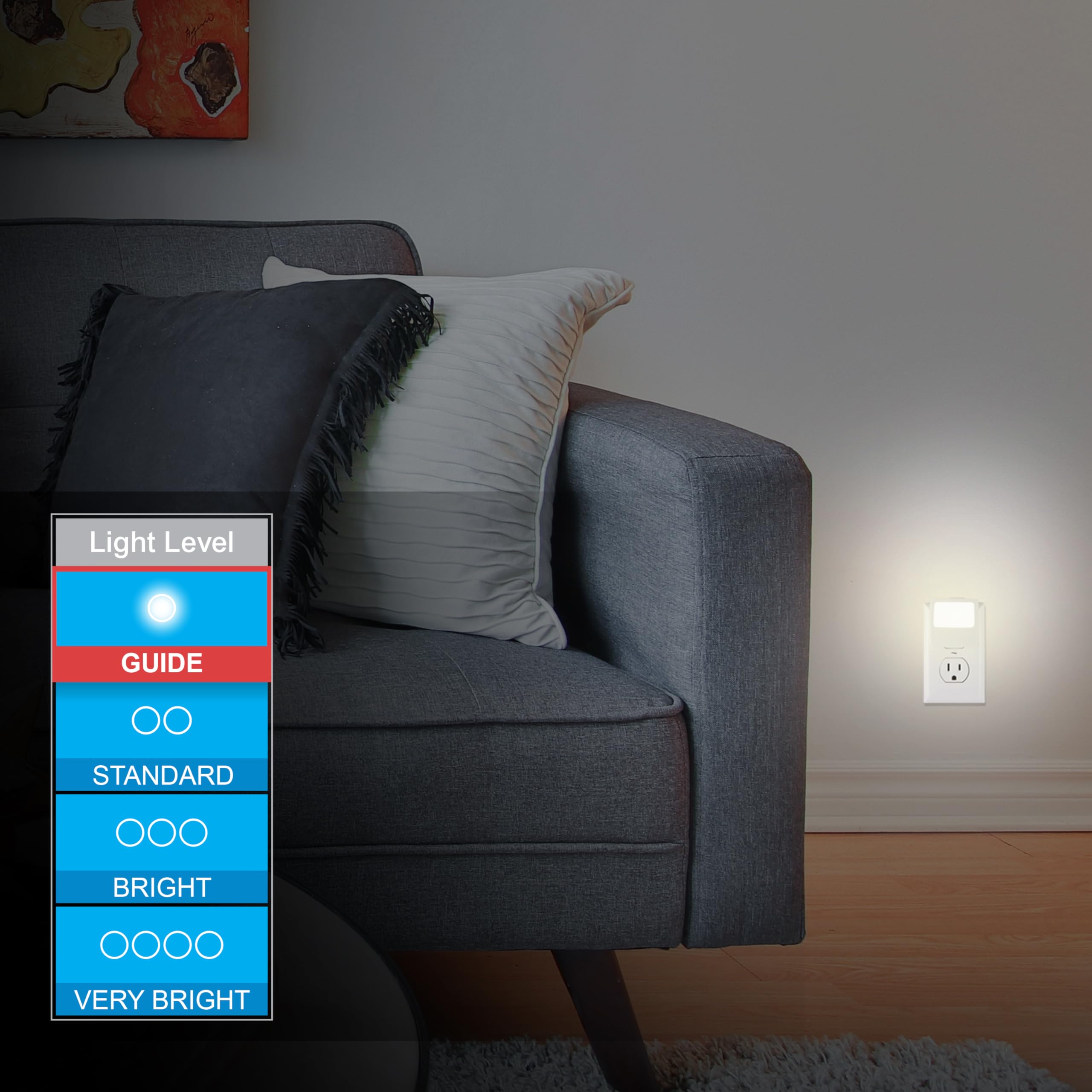GE White Always-On LED Night Light, Plug into Wall, Compact, Soft Glow, UL-Listed, Ideal for Bedroom, Nursery, Bathroom, Hallway, 11311, 2 Pack - Image 3