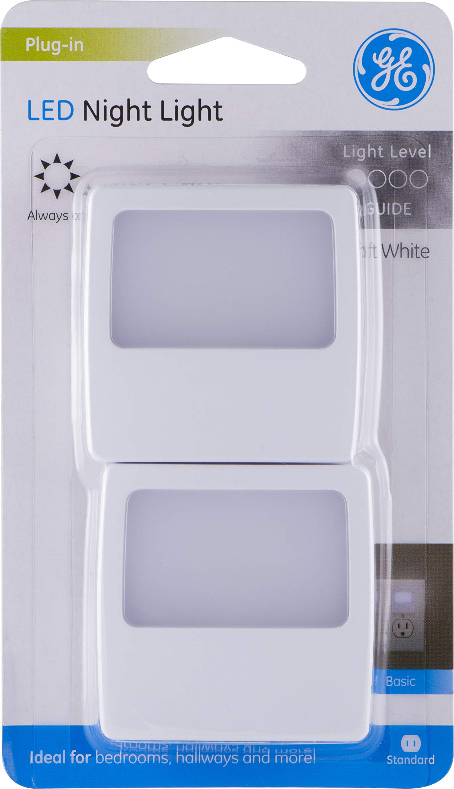GE White Always-On LED Night Light, Plug into Wall, Compact, Soft Glow, UL-Listed, Ideal for Bedroom, Nursery, Bathroom, Hallway, 11311, 2 Pack - Image 7