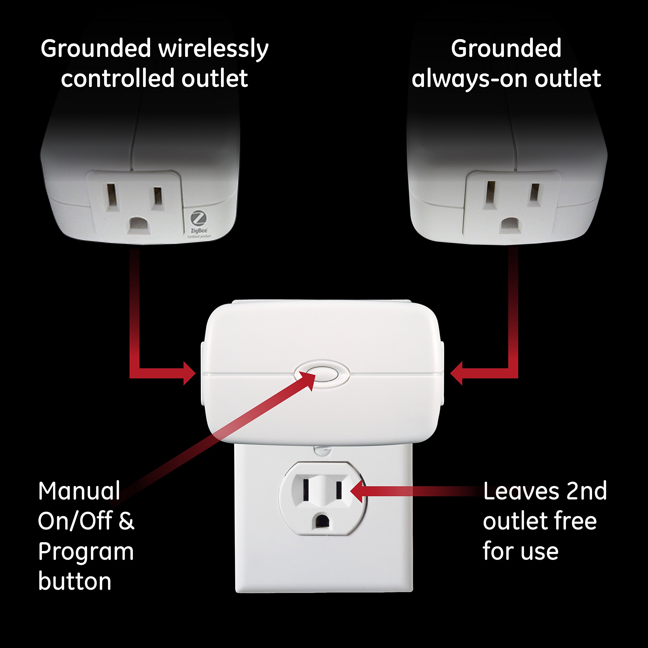 GE Zigbee Smart Switch Plug-In, 2-Outlet Lighting Control, No Wiring Required, Works Directly with Alexa Plus, Echo Show (2nd Gen), White, 45853GE - Image 5