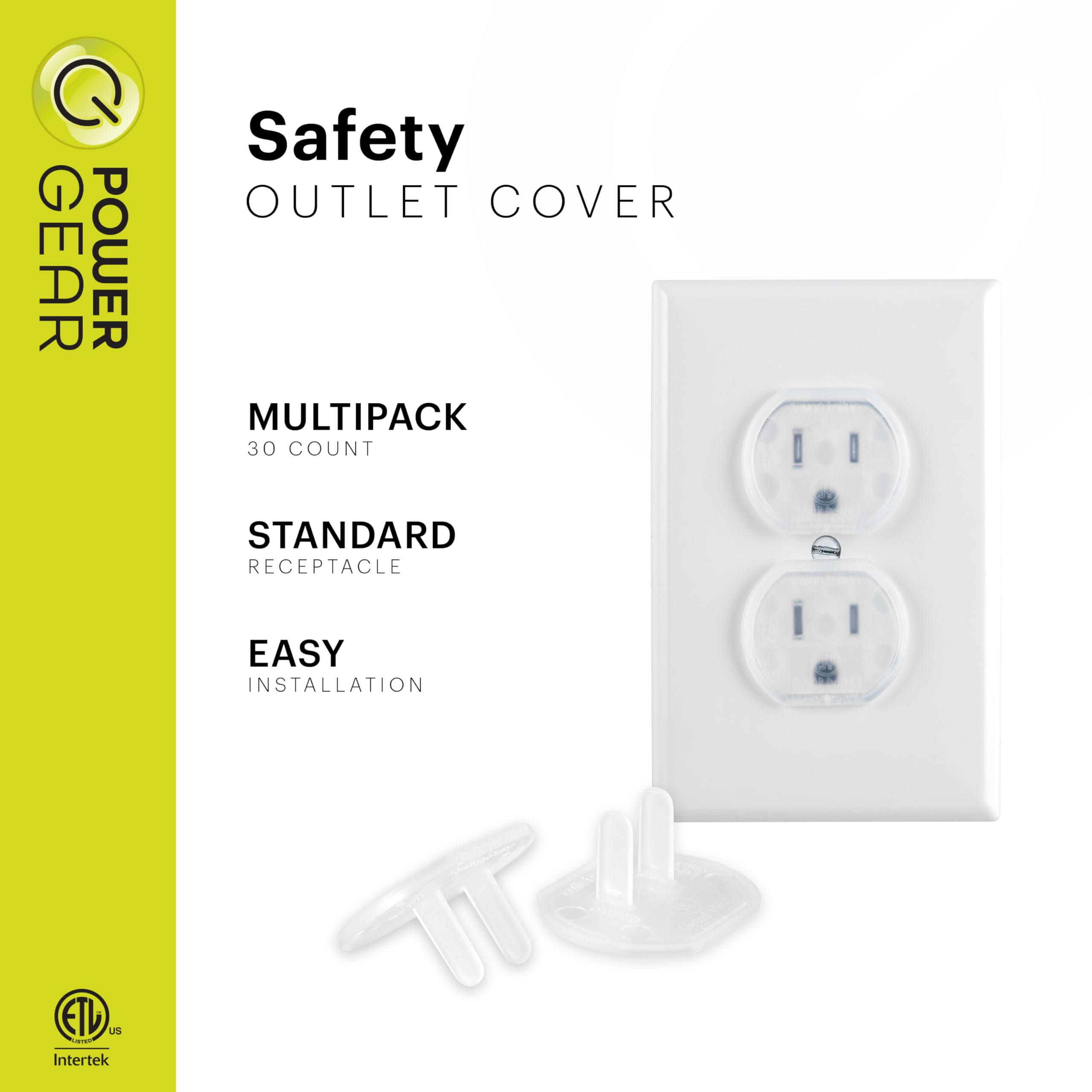 Power Gear Child Safety Electrical Outlet Covers, 30 Pack, Tamper‑Resistant Plug Protectors for Standard Wall Outlets, Baby‑Proof & Child‑Proof Safety Caps, Clear, 51175 - Image 2