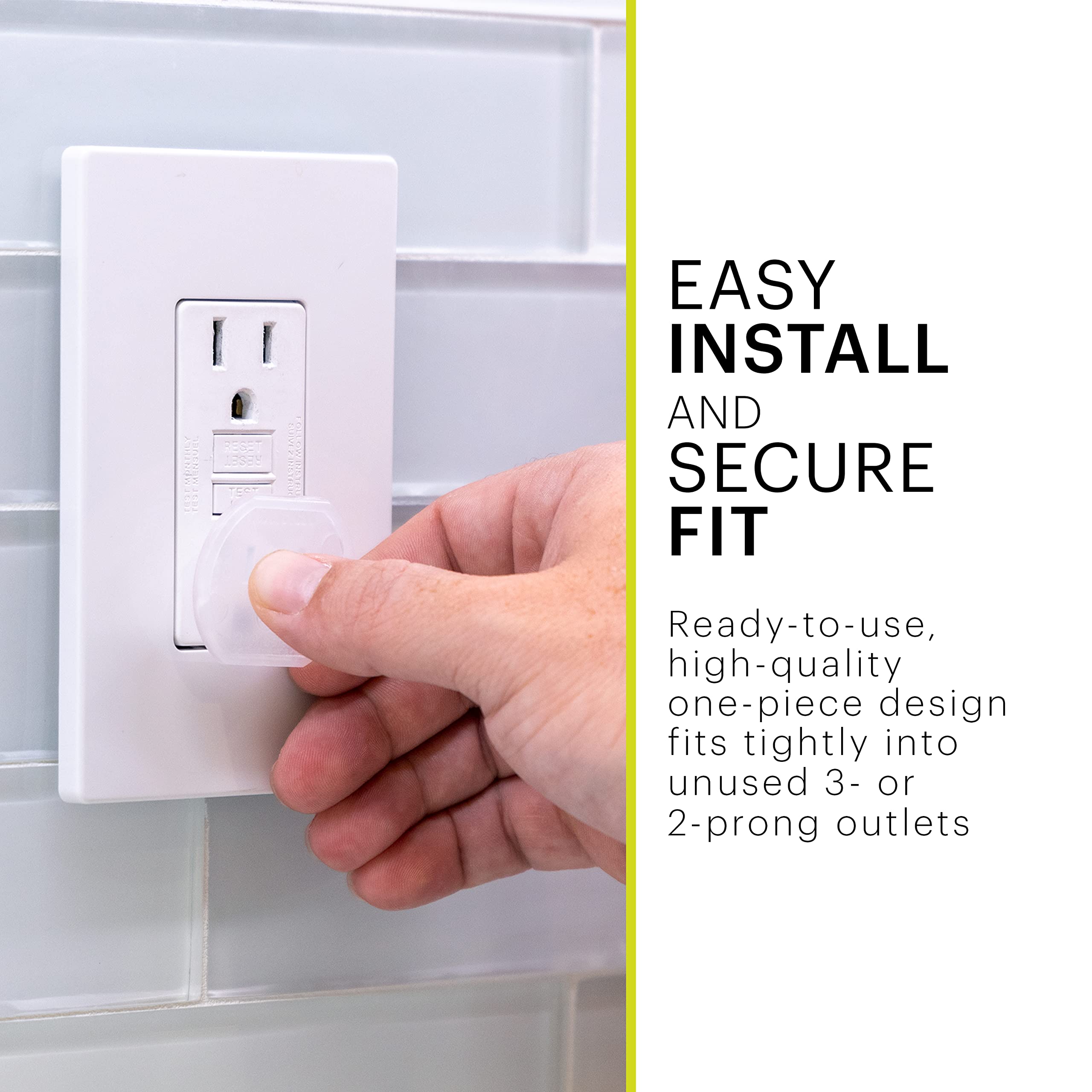 Power Gear Child Safety Electrical Outlet Covers, 30 Pack, Tamper‑Resistant Plug Protectors for Standard Wall Outlets, Baby‑Proof & Child‑Proof Safety Caps, Clear, 51175 - Image 4