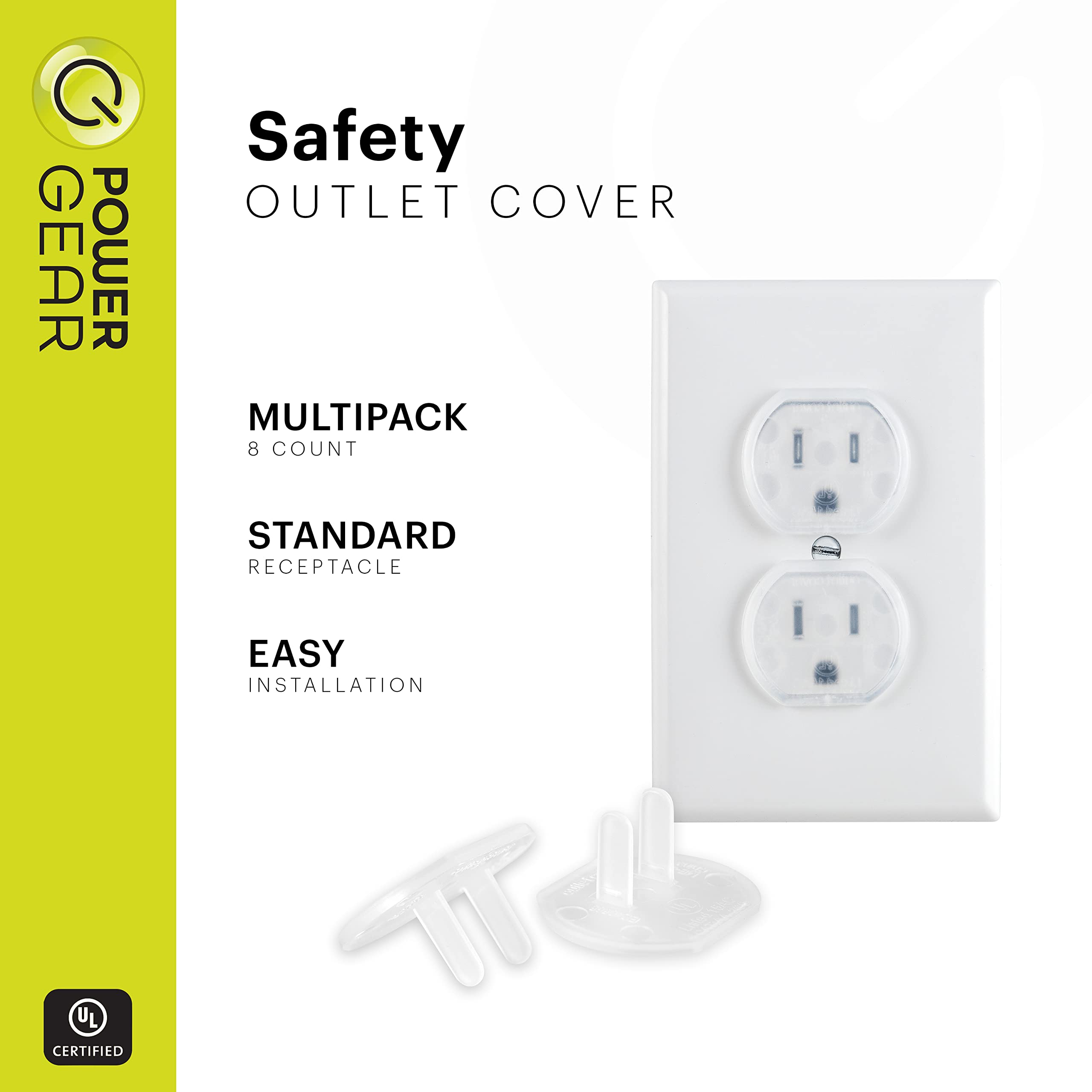 Power Gear Child Safety Electrical Outlet Covers, 60 Pack, Tamper‑Resistant Plug Protectors for Standard Wall Outlets, Baby‑Proof & Child‑Proof Safety Caps, Clear, 54615 - Image 2