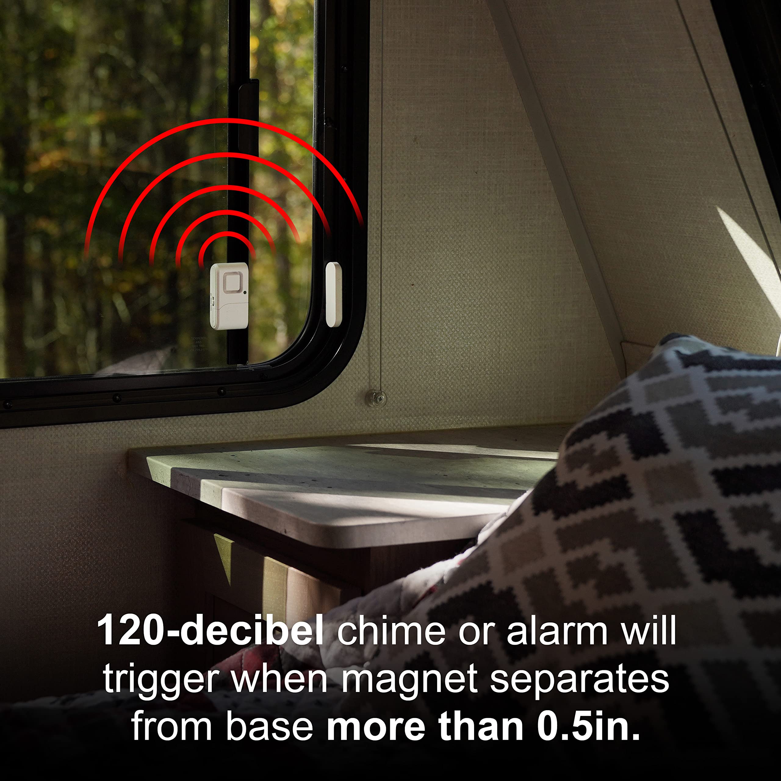 UltraPro Personal Security Window and Door Alarm, 5 Pack, DIY Protection, Burglar Alert, Wireless Chime/Alarm, Easy Installation, Home Security, Ideal for Home, Garage, Apartment , White, 45987 - Image 4